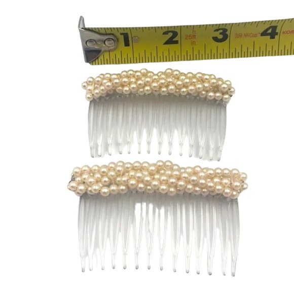 Faux Pearl Hair Comb Pin Clips Set - Picture 4 of 4
